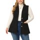 thumbnail image 1 of GRACE & GRANDEUR Ropa de Halloween para Mujer Tallas Grandes Chaleco de Imitación de Gamuza Sin Mangas con Solapa de Muesca Chaqueta Utilitaria con Botones y Bolsillos 3X Negro, 1 of 7