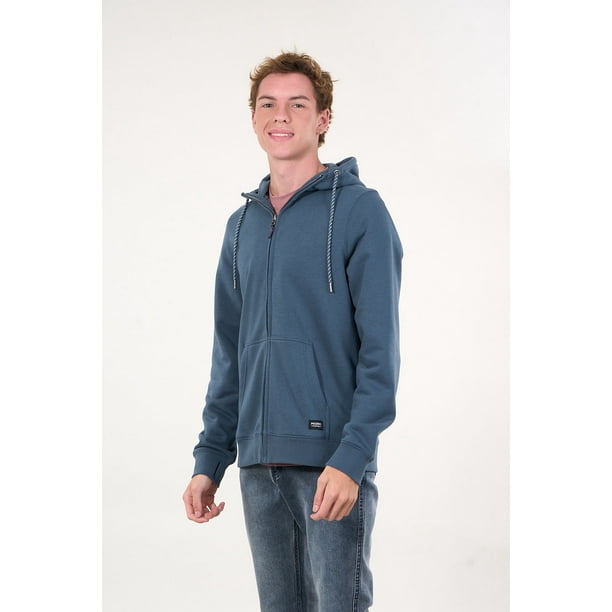 Poleron Franela Classic Full Zipper Verde Petroleo Wi7399