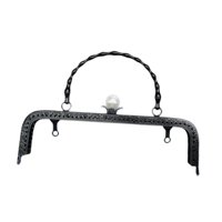 Magideal - Maneta De Bolso De Metal Purse Purse Hardware Rectangular De Hierro Mango De Marco De Embrague Resistente Para El Bolso De Bolso De Bolso Hacer Billet Negro