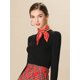thumbnail image 4 of INSPIRE CHIC Pañuelo Cuadrado de Mujer con Estampado Floral Leopardo Lunares Rayas Bufanda Chal Rojo-Puntos 19.68 x 19.68'', 4 of 7