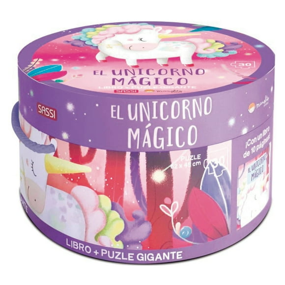 Libro y Puzzle Unicornio Magico