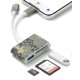 thumbnail image 1 of Lector de Tarjetas SD SPOODOR con Conector Dual para iPhone y Android, 1 of 8
