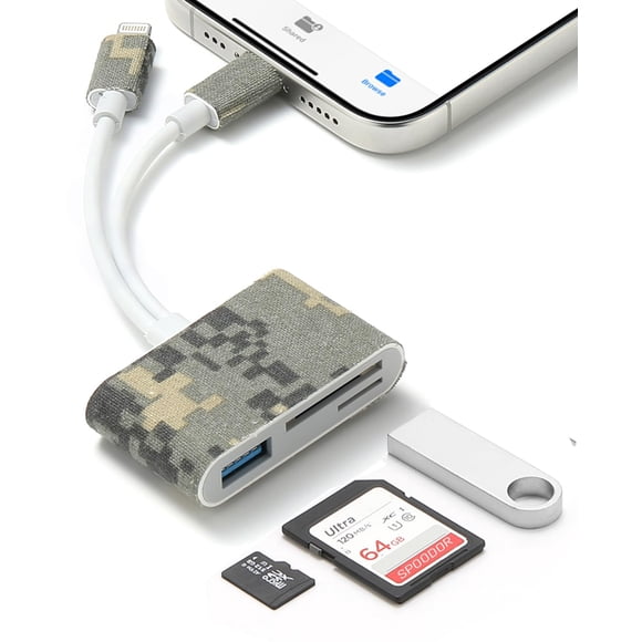 Lector de Tarjetas SD SPOODOR con Conector Dual para iPhone y Android