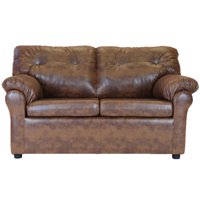 Muebles América - Sofá América 2 Cuerpos Cuero Sintético Caramelo