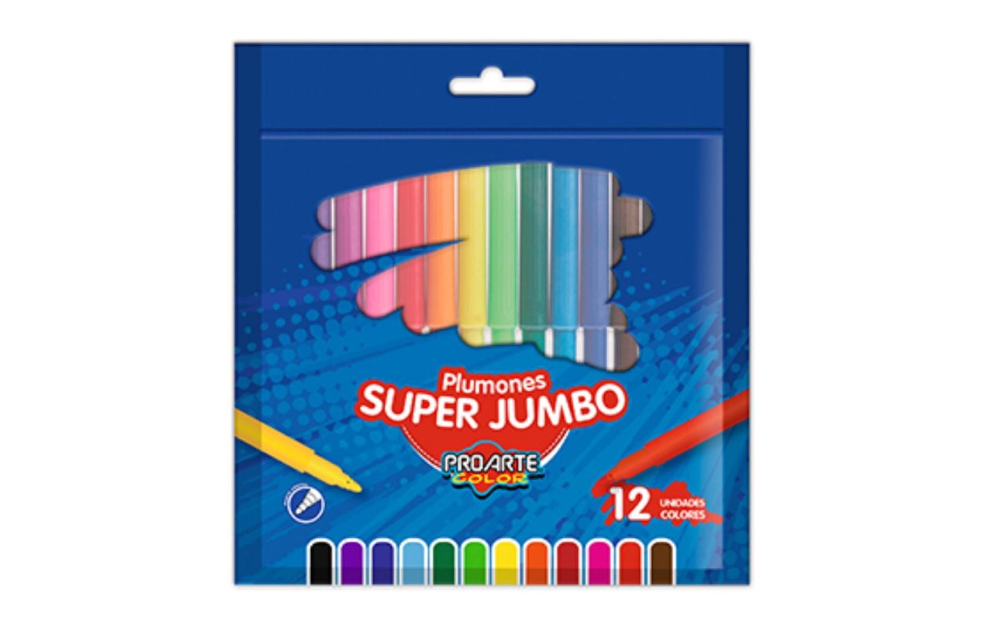 Plumones Super Jumbo 12 Colores Proarte