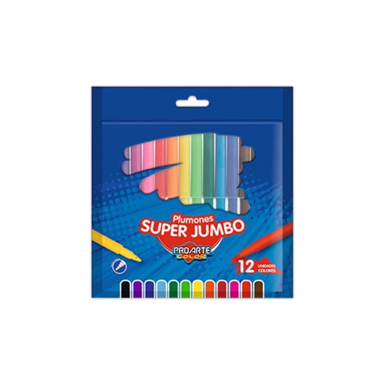 Plumones Super Jumbo 12 Colores Proarte
