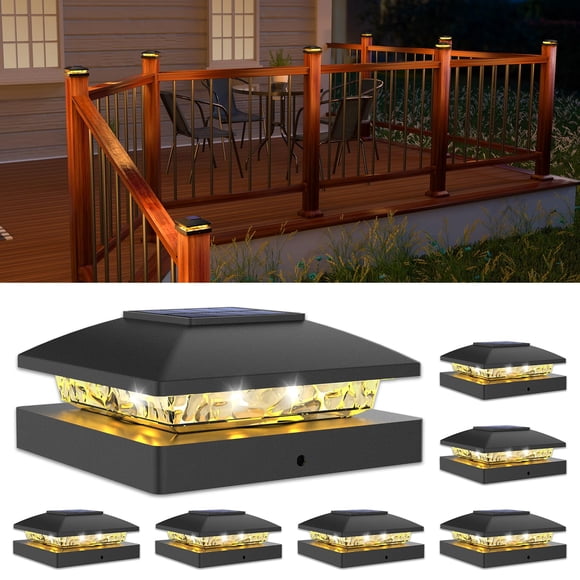 Luz Solar Para Poste 4x4 Impermeable Blanco Cálido