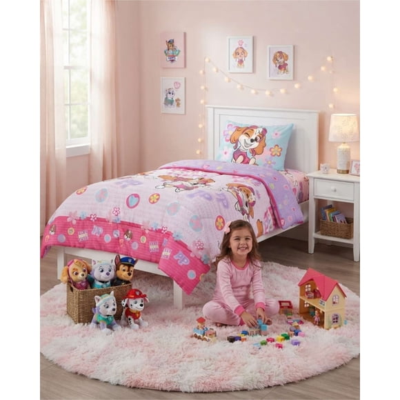 Plumon De Paw Patrol Plaza Y Media Relleno Ligero Con Funda