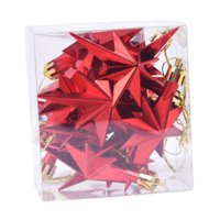 Bothyi - 12 Colgantes De Estrella De Árbol De Navidad, Adorno Para Árbol De Navidad Para Boda De Año Nuevo, Color Rojo