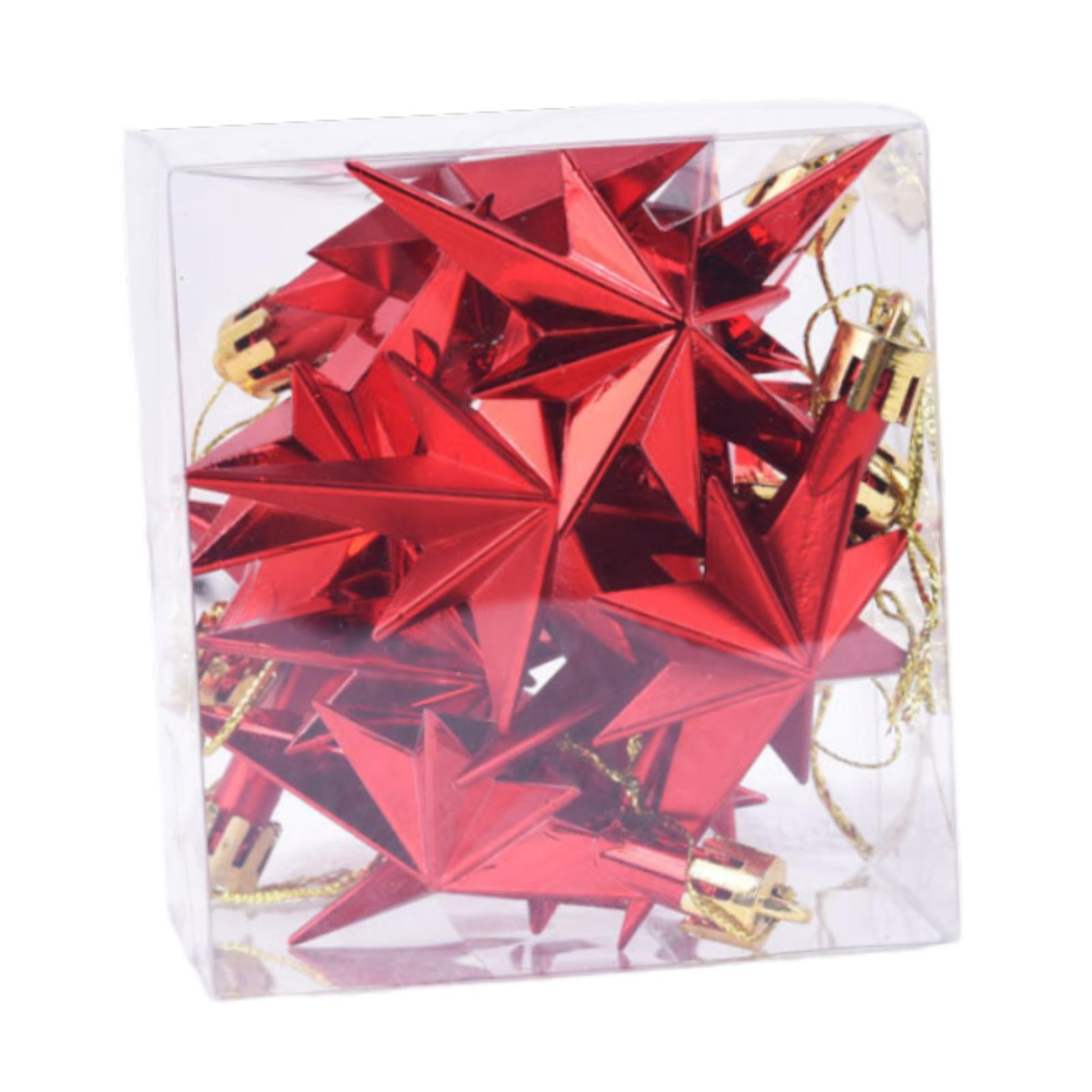 Bothyi - 12 Colgantes De Estrella De Árbol De Navidad, Adorno Para Árbol De Navidad Para Boda De Año Nuevo, Color Rojo