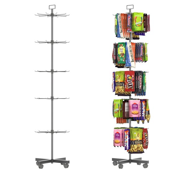 Soporte giratorio YEOOE de 5 niveles para tiendas minoristas, hierro negro