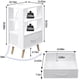 thumbnail image 2 of Mesa de noche Aenuert de 3 niveles, blanca, con carga USB, 2 of 9