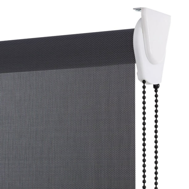 Cortina Roller Sunscreen Gris Oscuro, Alto Ajustable máximo de 240 cm x Ancho a Elección para Sala, Living, Oficina o Escritorio (205 cm de Ancho x 240 cm de Alto)