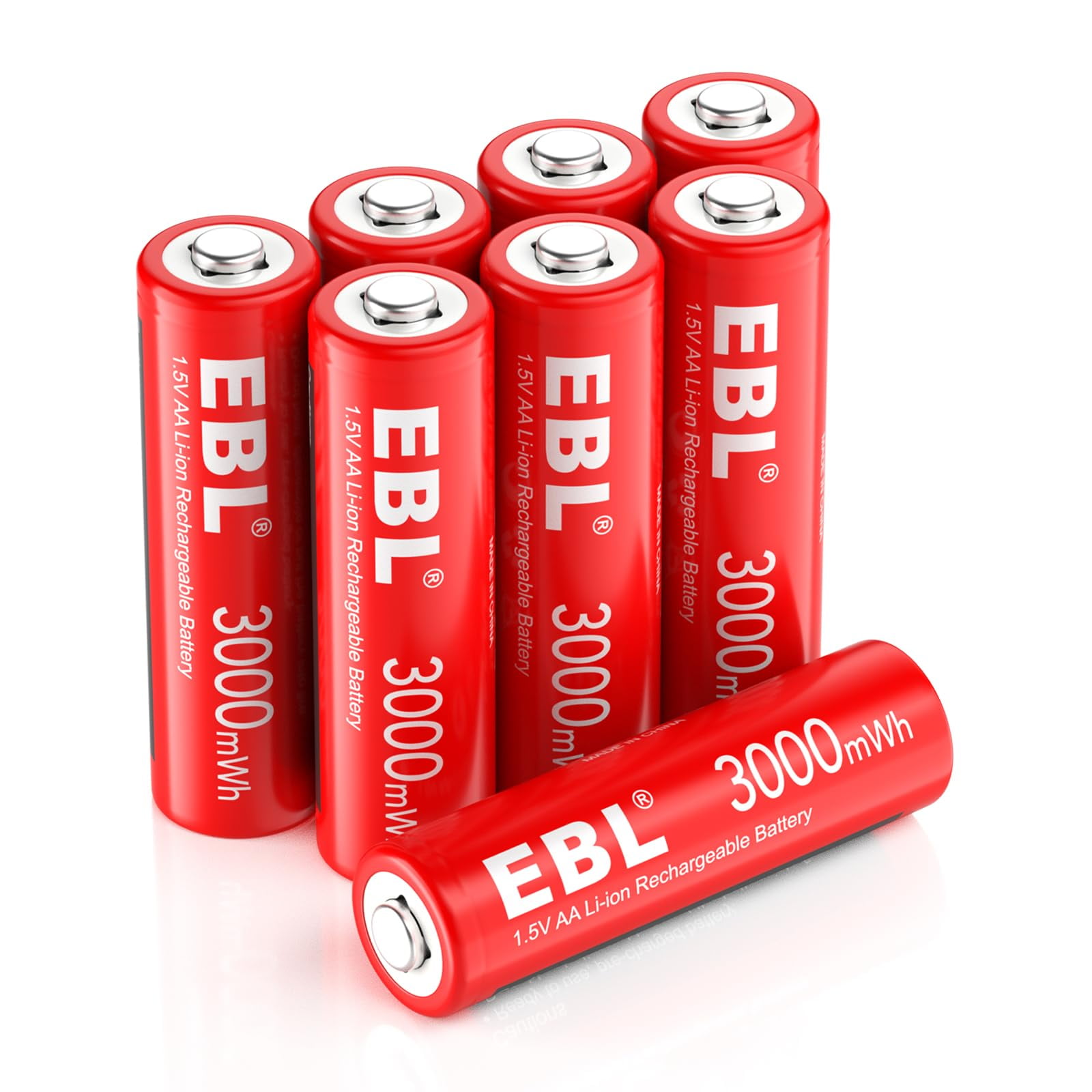 Pilas De Litio Aa Recargables Ebl 1,5 V 3000 Mwh (paquete De 8)