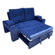 thumbnail image 3 of Sofá Cama Confort Plus 2 Plazas Felpa Azul Rey con Baúles y Portavasos, 3 of 5