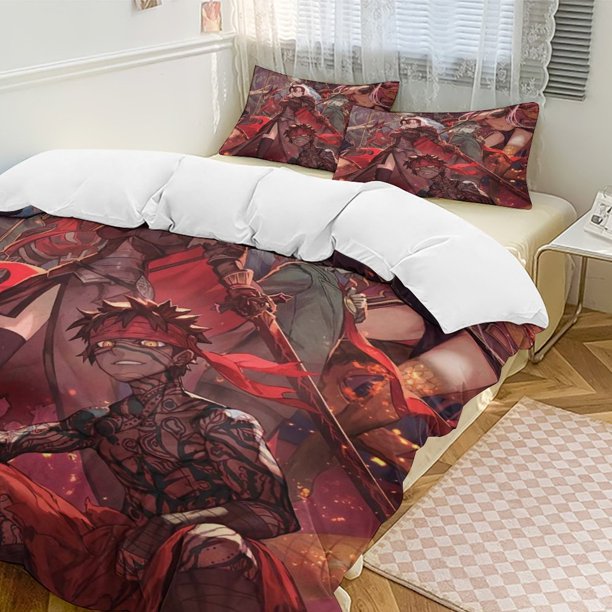Fate Stay Night Anime Home Bed 3-piece Set Classic Japanese Anime Polyester Wash Student Dormitory Set
