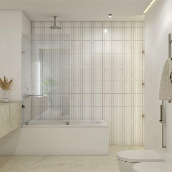Shower Door vidrio templado 80x150 cm Herraje Inox - Civita