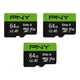 thumbnail image 1 of Tarjeta de memoria PNY Elite-X microSDXC de 64 GB, clase 10 U3 V30, paquete de 3, 1 of 7