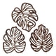 thumbnail image 1 of 3 Piezas De Hojas De Palma De Madera Para Decoración De Pared, Obra De Arte Para Pasillo, Balcón, Sala De Estar, Marrón, 1 of 5