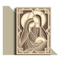 Genérico - Cuadro Nacimiento Sagrada Familia Madera