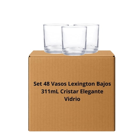 Set 48 Vasos Lexington Bajos 311Ml Cristar Elegante Vidrio