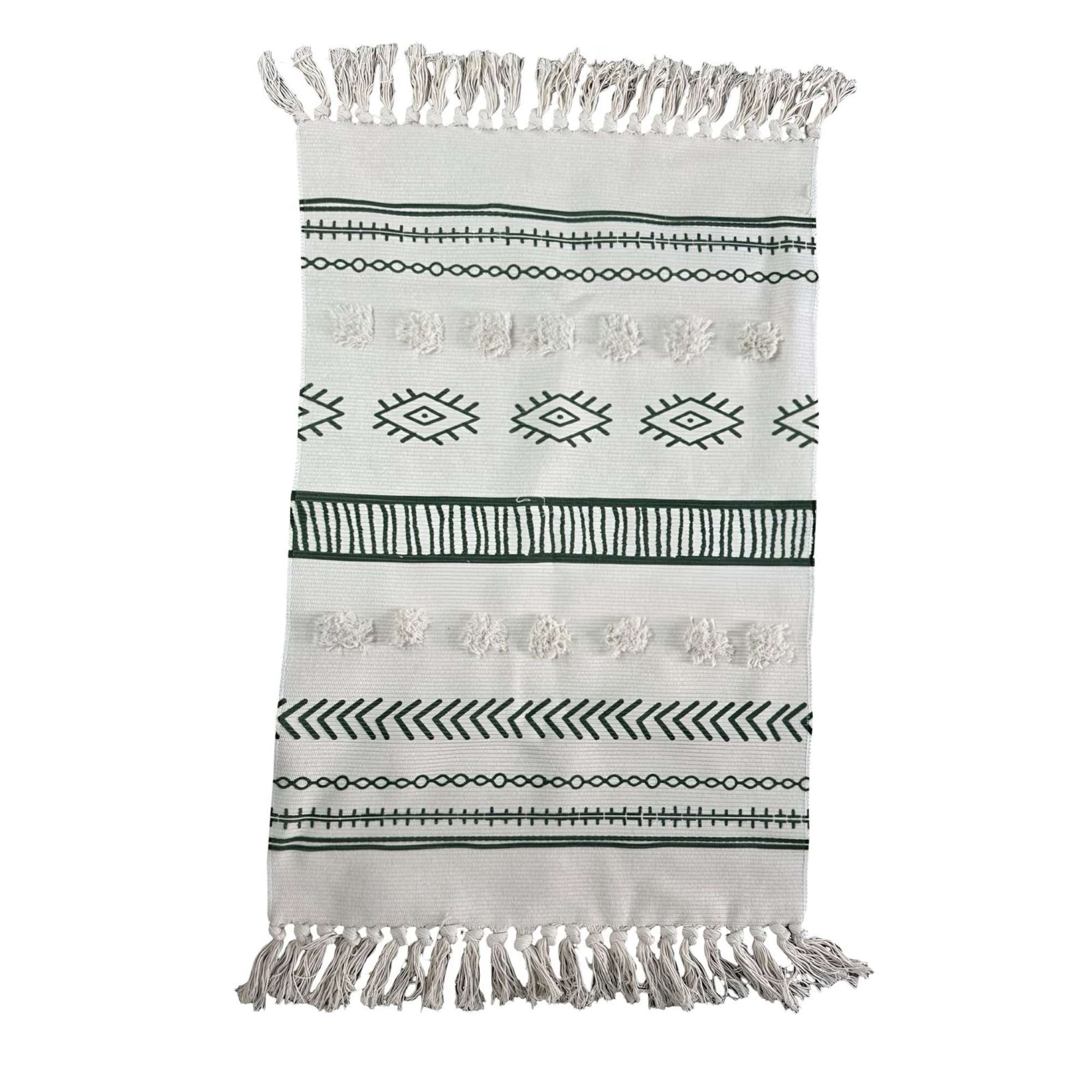 Tengfei - Alfombra Estampada 60x90 Con Tufting Lineas Verdes