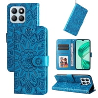 Funda Tipo Cartera Foxdock Para Honor X8B , Diseño Girasol En Relieve, Cuero Pu, Cierre Magnético, Soporte Y Tarjetero