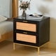 thumbnail image 3 of Pack 2 Veladores Moderno Mesa De Noche Black Con Rattan, 3 of 3