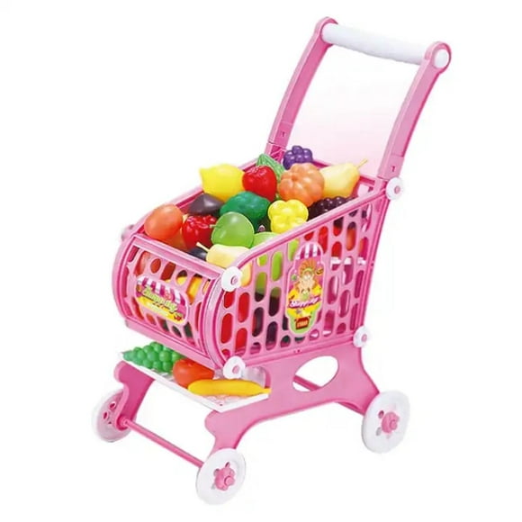 Carro Supermercado Juguete Carrito Compra Rosado Accesorios