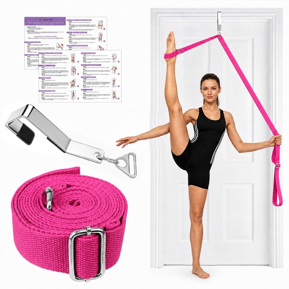Correa de estiramiento nofacesee rosa con anclaje para puerta