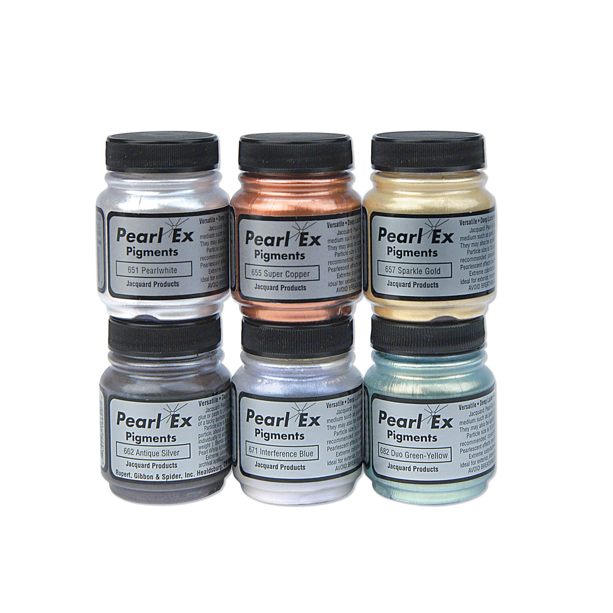 Set De Polvos Pigmento Jacquard Pearl Ex 6 Colores Tarro De 15 Ml