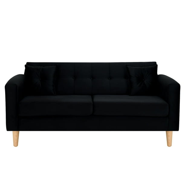 Sofa New Retro 3c Felpa 05 Negro