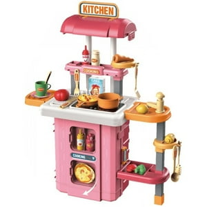 Total E-Commerce - Juguete Set Maleta Cocina 49 Piezas 3 En 1 Rosado
