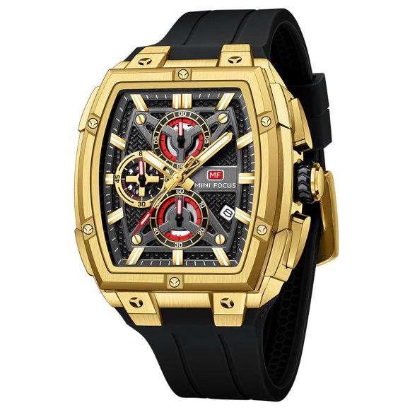 Reloj MF MINI FOCUS Hombre Esqueleto Cronógrafo Dorado