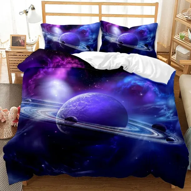 Galaxy Universe Outer Space Bedding Set Duvet Cover Bed Set Quilt Cover Pillowcase Comforter Boys Adult Bed Sheets