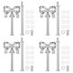 thumbnail image 1 of Uxcell 4 Juego de Accesorios para Soporte de Pastel de 2 Niveles con Lazo Plateado, 1 of 5