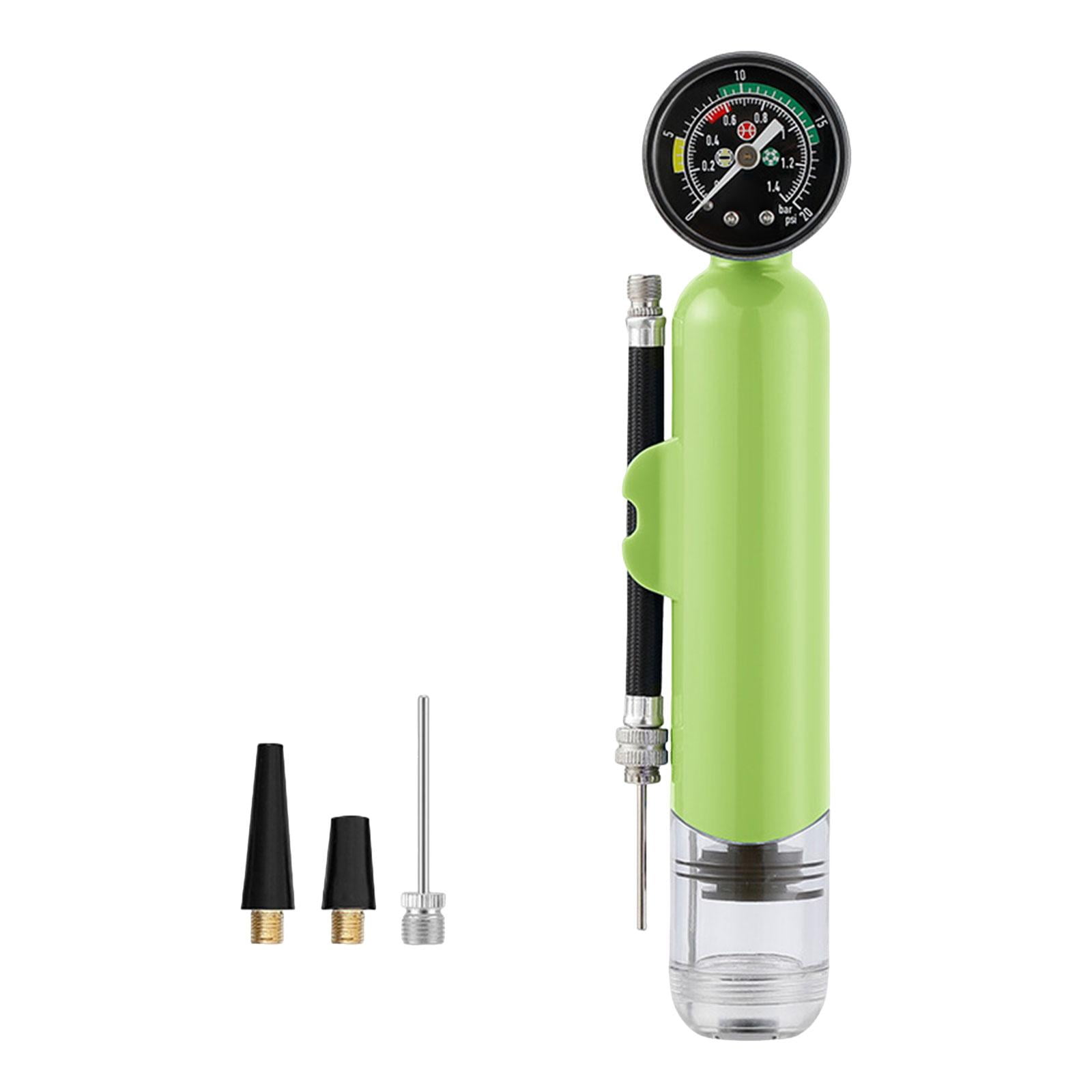 Magideal - Bomba De Bola Con Manómetro, Bomba Manual, Pelota De Yoga, Ligera, Resistente A La Lluvia, Accesorios Deportivos, Bomba De Voleibol, Bomba De Fútbol Verde