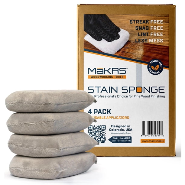 Esponja para tinte MāKRS, paquete de 4, almohadillas aplicadoras para tintes para madera