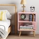 thumbnail image 3 of Mesita de noche Aenuert Pink Kids con almacenamiento abierto de 2 niveles, 3 of 8