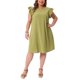 thumbnail image 1 of Agnes Orinda Vestidos de Verano para Mujer Tallas Grandes de Escuela Colegio Manga Volante Cuello Redondo Playa Casual Midi Sundress 4X Verde, 1 of 8