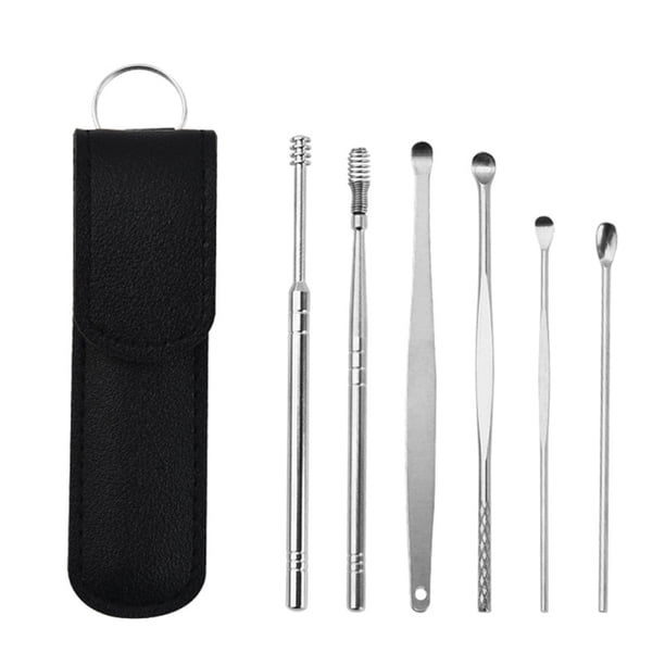 6Pcs/Set Stainless Steel Ear Care Cleaning Tool Earpick Cleaner Curette Spoon Health Care Earpick Ear Wax Pickers Remover Tool