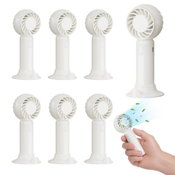 Mini ventilador AURAELOS 6 unidades USB recargable color marfil