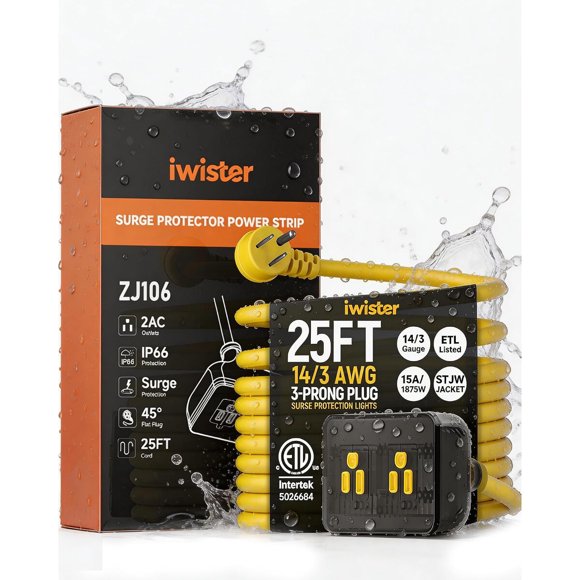 Extensión Exterior iWister ZJ106 25 FT 14/3 AWG 15 A IP66
