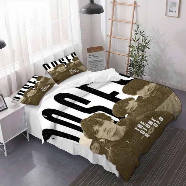 3pcs Duvet Cover Set Featuring Members of The Stone Roses - a Bedding Ensemble Suitable for All Seasons (Includes Duvet Cover And Pillowcases).