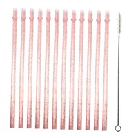 Magideal - Conjunto De 12 Pajitas Reutilizables Para Celebraciones Y Ocasiones Especiales , Rosa