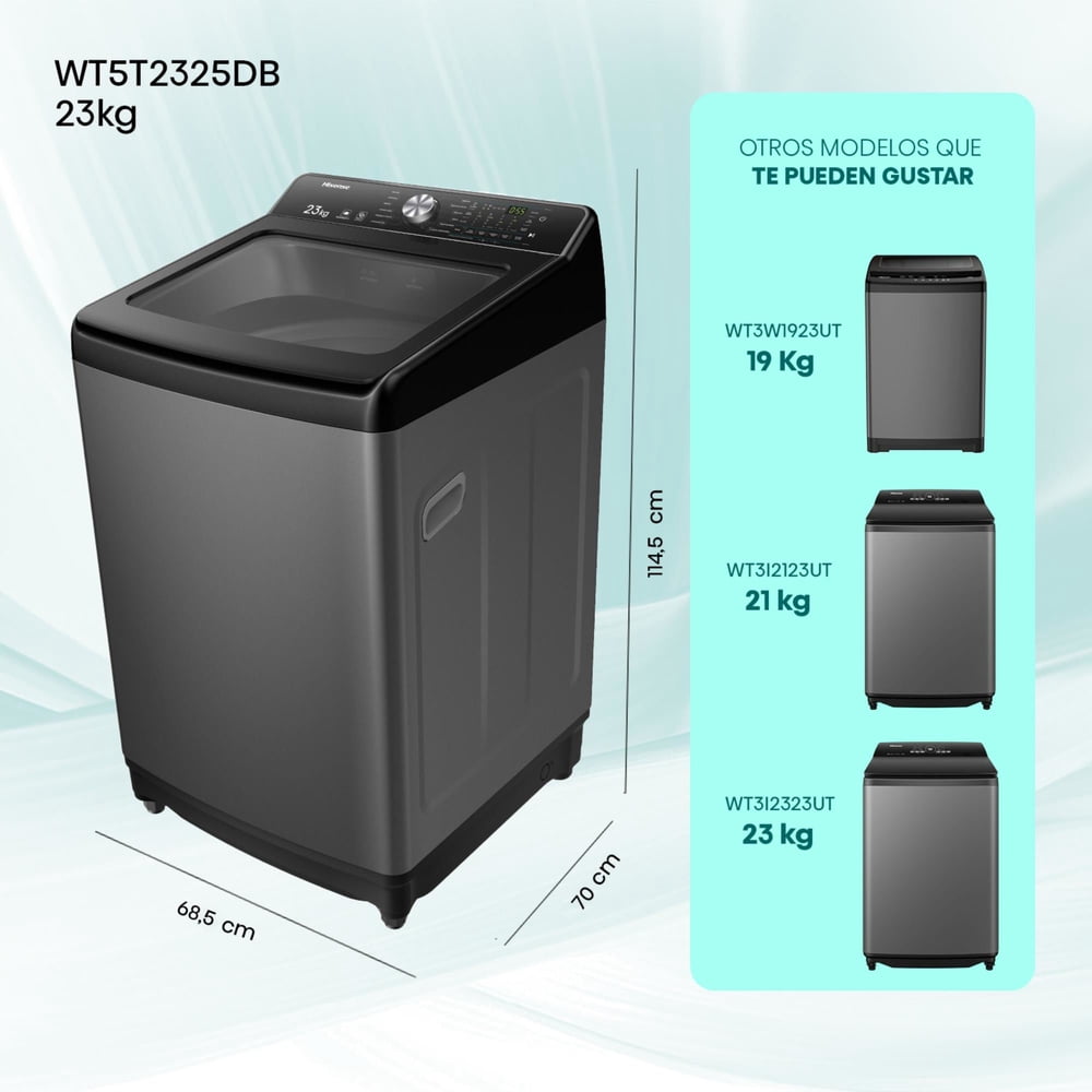 Hisense WT5T2325DB 23 kg Negro, foto 2