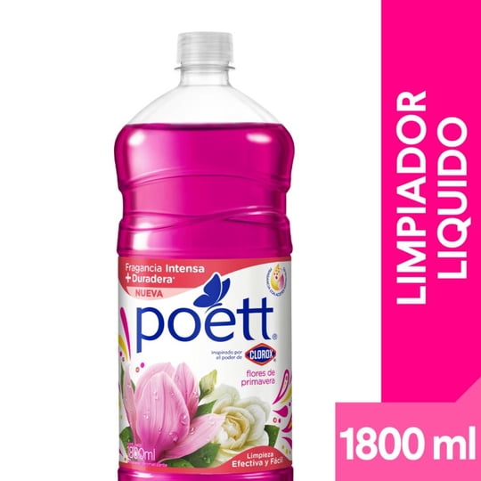 Limpiador Aromatizante Líquido Flores De Primavera Botella 1.8 L Poett