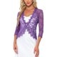 thumbnail image 1 of INSPIRE CHIC Chaqueta de Encaje Floral para Mujer con Mangas 3/4 y Un Botón Bolero Cárdigan Púrpura XL, 1 of 6
