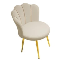 Bothyi - Silla De Tocador, Silla Auxiliar Moderna Y Suave Con Patas De Metal Para Cafetería, Salón, Dormitorio, Color Beige