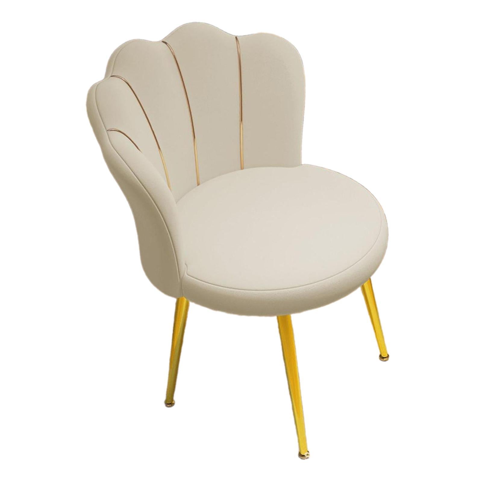 Bothyi - Silla De Tocador, Silla Auxiliar Moderna Y Suave Con Patas De Metal Para Cafetería, Salón, Dormitorio, Color Beige